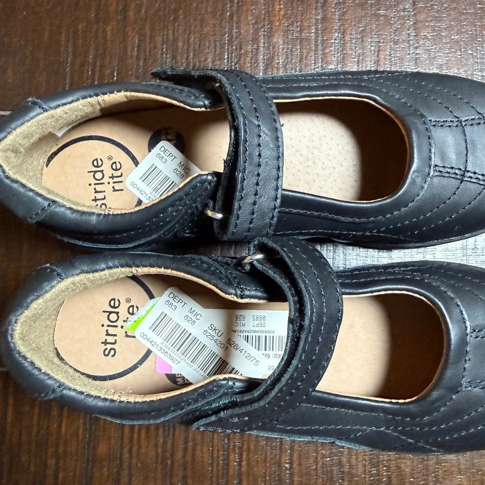 Stride Rite Claire Mary Jane Girls 13M Black Leather Uniform School Shoe NEW